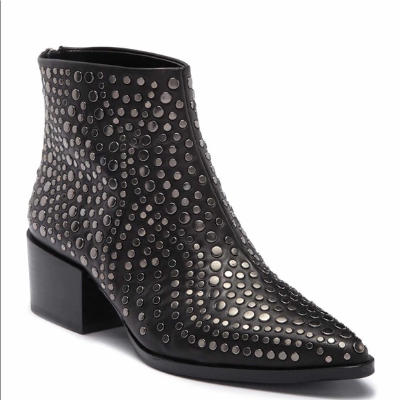 vince camuto edenny studded pointy toe bootie